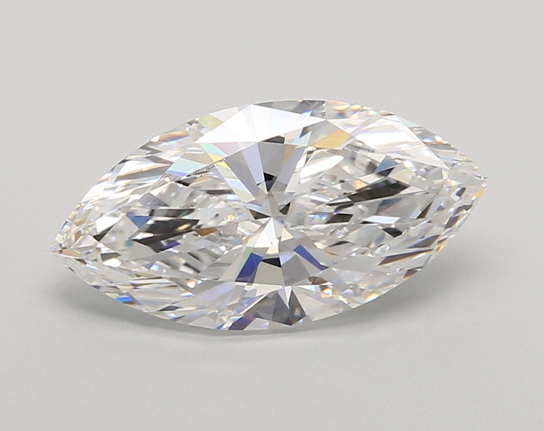 3.01 Carat Marquise Shaped, Excellent Cut, E Color, VVS2 Clarity, IGI Certified Lab Grown Diamond