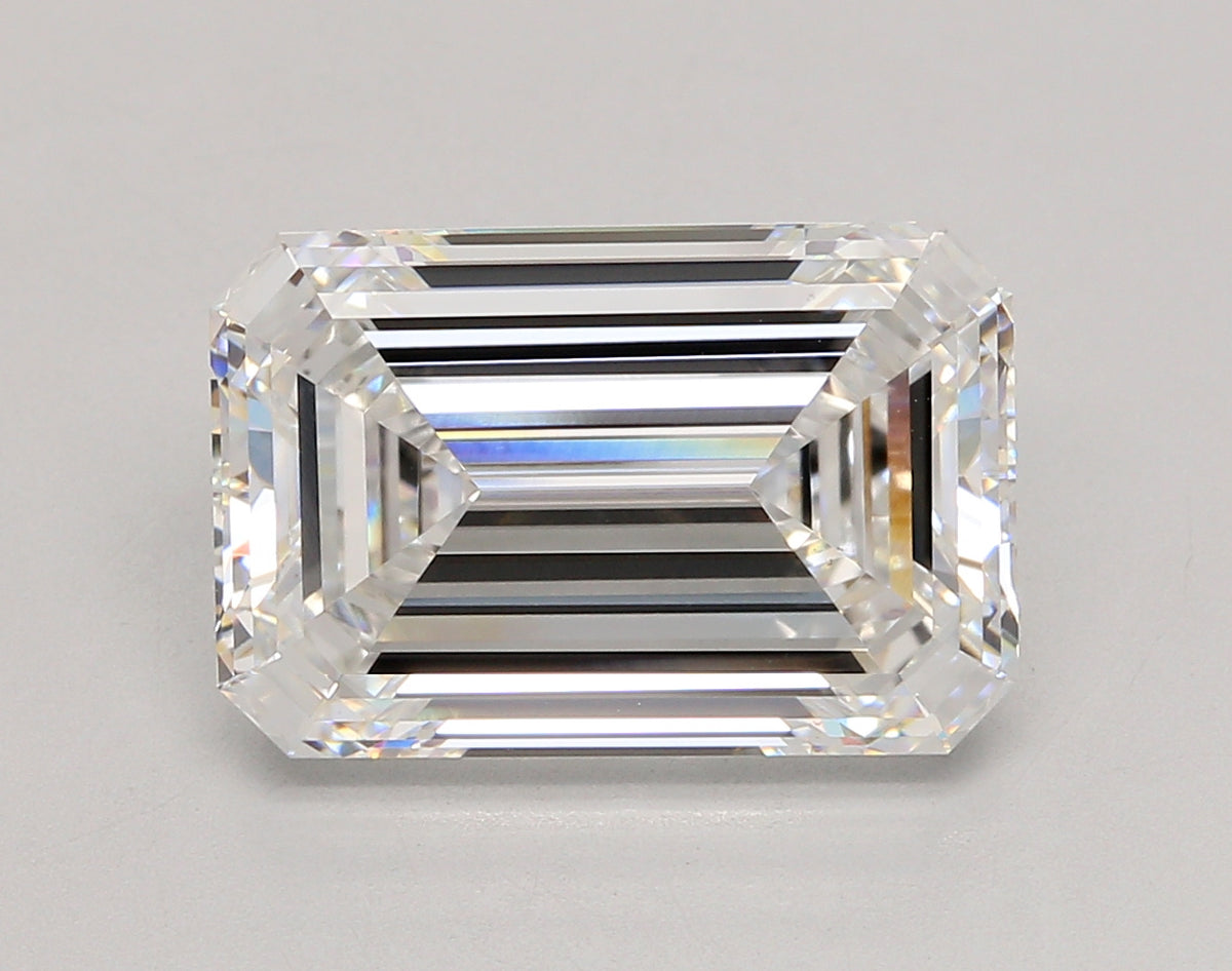 9.04 Carat Emerald Shaped, Ideal Cut, E Color, VS1 Clarity, IGI Certified Lab Grown Diamond