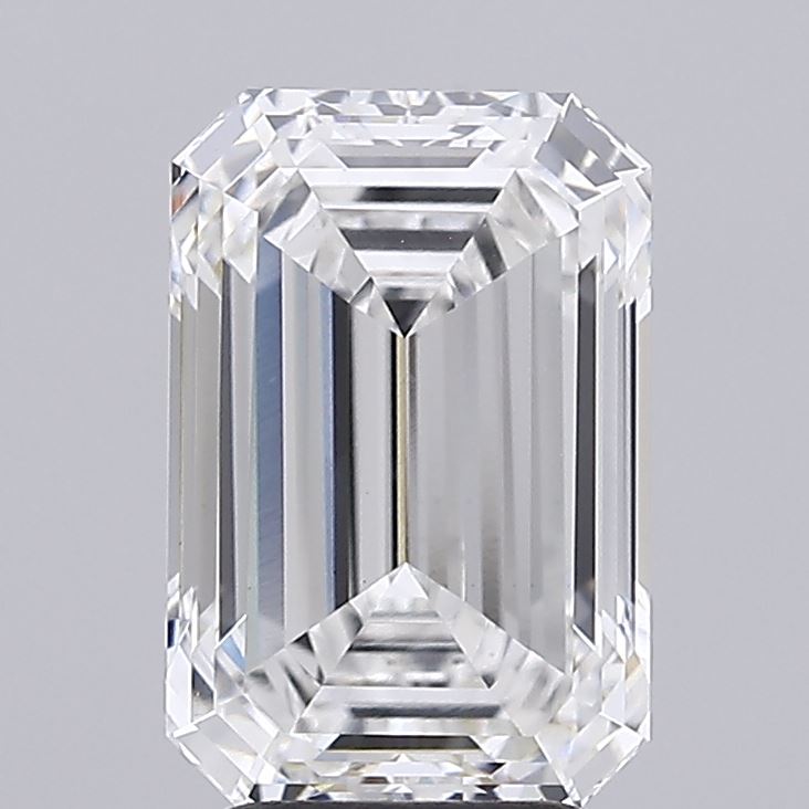 4.06 Carat Emerald Shaped, Ideal Cut, F Color, VS1 Clarity, IGI Certified Lab Grown Diamond