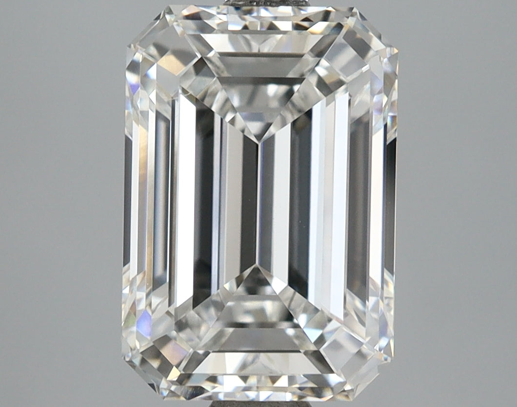 4.37 Carat Emerald Shaped, Ideal Cut, E Color, VVS2 Clarity, IGI Certified Lab Grown Diamond