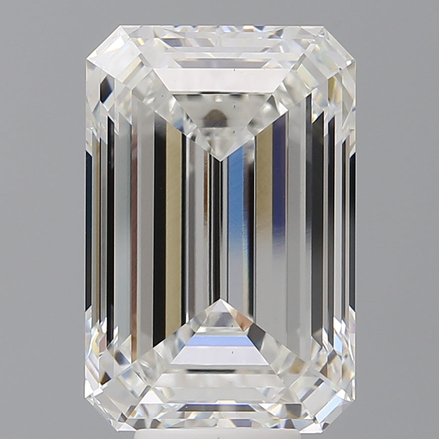 9.09 Carat Emerald Shaped, Ideal Cut, F Color, VS1 Clarity, IGI Certified Lab Grown Diamond