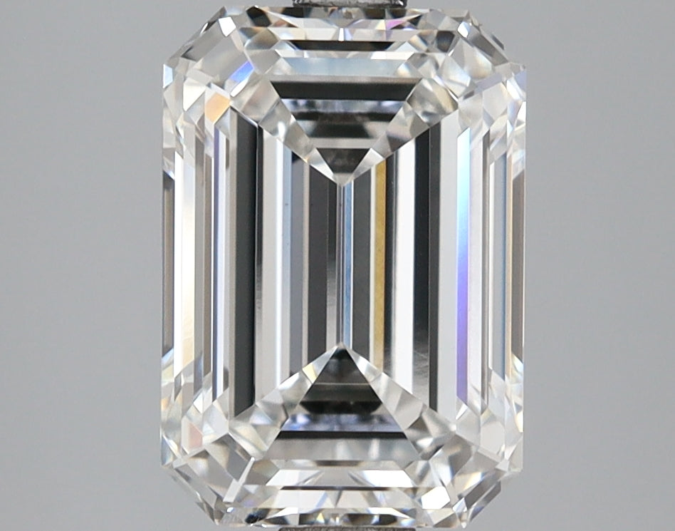3.04 Carat Emerald Shaped, Ideal Cut, E Color, VVS2 Clarity, IGI Certified Lab Grown Diamond