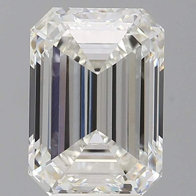 4.57 Carat Emerald Shaped, Ideal Cut, F Color, VVS2 Clarity, IGI Certified Lab Grown Diamond