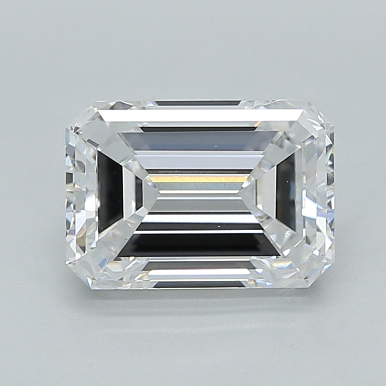 2.02 Carat Emerald Shaped, Ideal Cut, D Color, VVS2 Clarity, IGI Certified Lab Grown Diamond