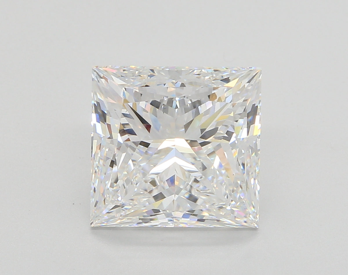 5.07 Carat Princess Shaped, Ideal Cut, E Color, VS1 Clarity, IGI Certified Lab Grown Diamond