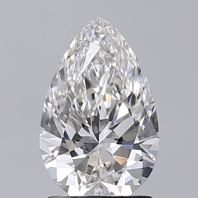 1.50 Carat Pear Shaped, Excellent Cut, G Color, VVS2 Clarity, IGI Certified Lab Grown Diamond