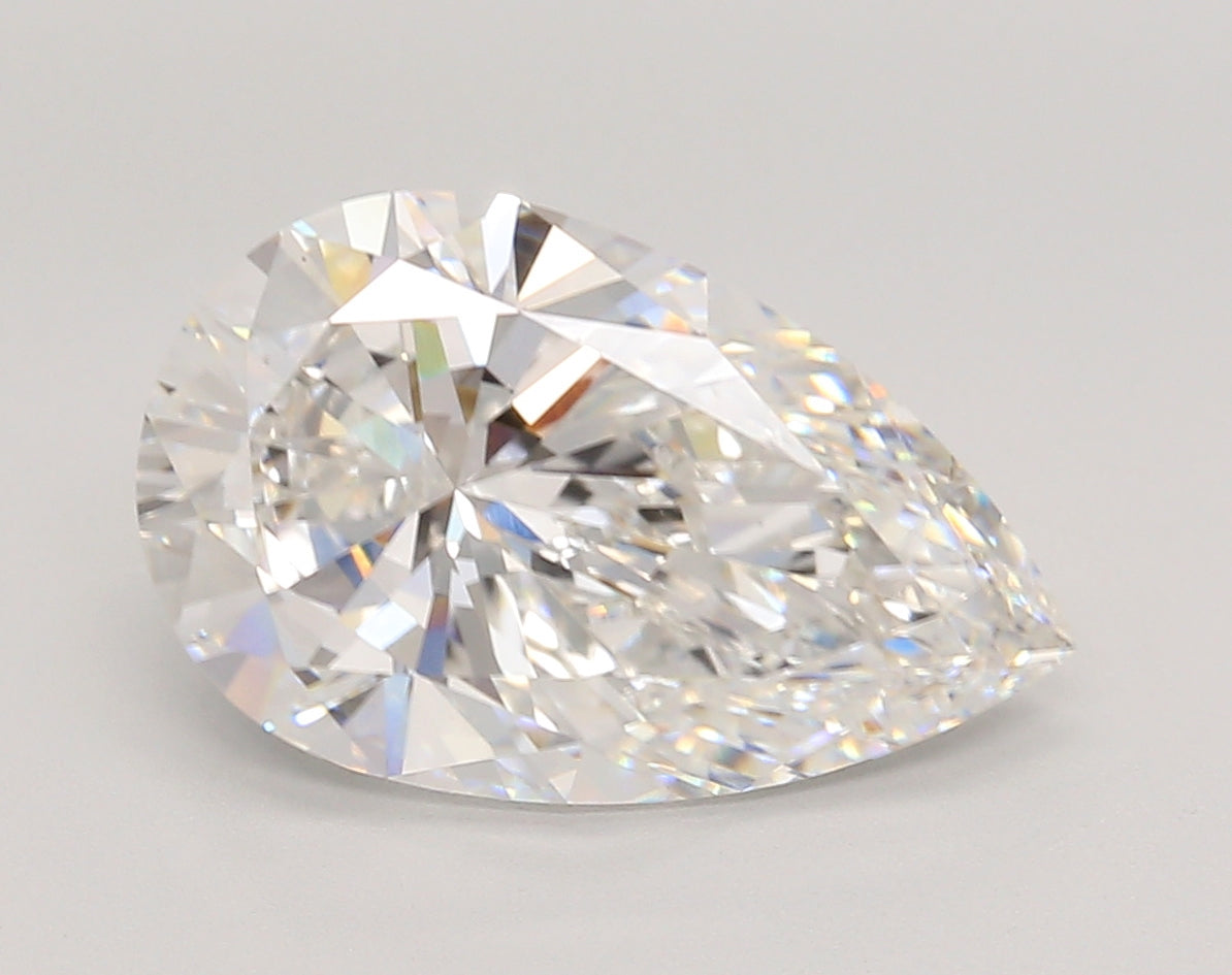 4.44 Carat Pear Shaped, Ideal Cut, E Color, VS1 Clarity, IGI Certified Lab Grown Diamond