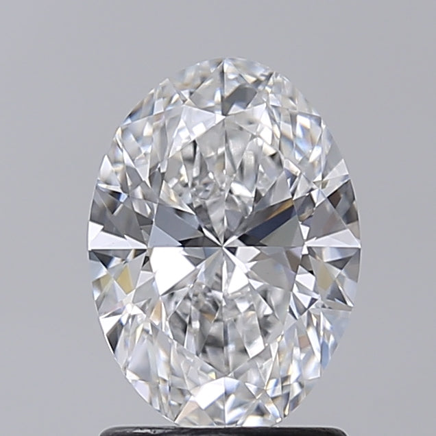 1.50 Carat Oval Shaped, Very Good Cut, D Color, VVS2 Clarity, IGI Certified Lab Grown Diamond