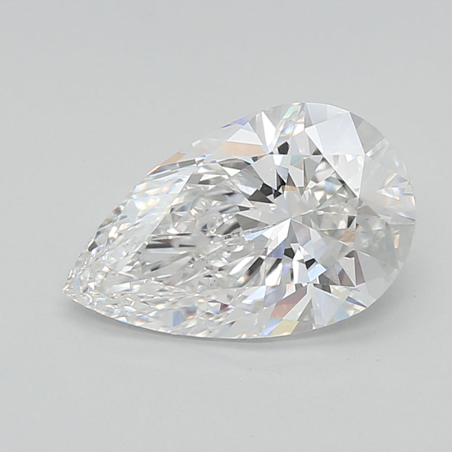 2.06 Carat Pear Shaped, Excellent Cut, D Color, VS1 Clarity, IGI Certified Lab Grown Diamond