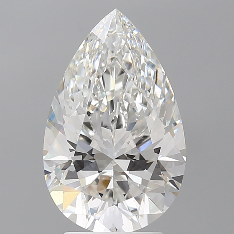 3.55 Carat Pear Shaped, Ideal Cut, F Color, VVS2 Clarity, IGI Certified Lab Grown Diamond