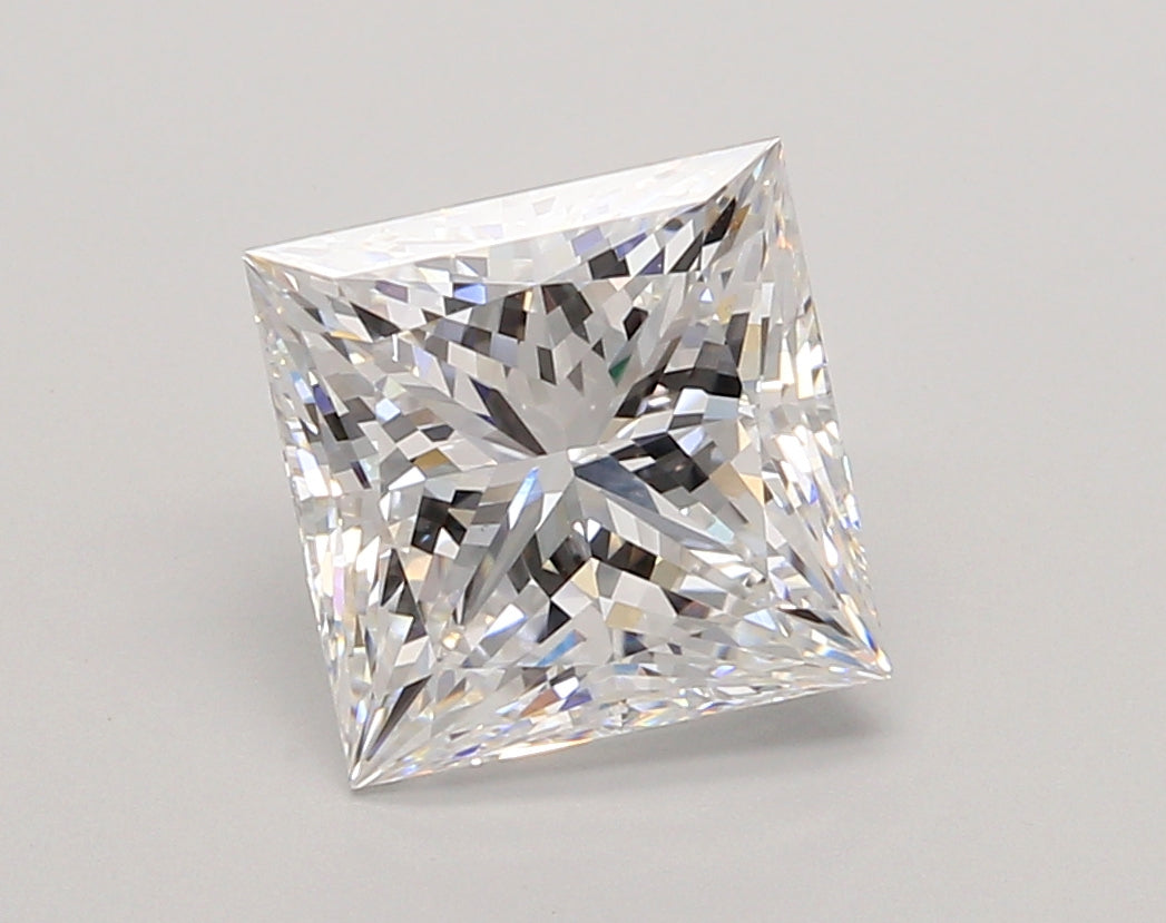 2.96 Carat Princess Shaped, Ideal Cut, D Color, VS1 Clarity, IGI Certified Lab Grown Diamond