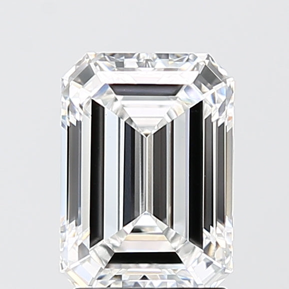 2.05 Carat Emerald Shaped, Ideal Cut, D Color, VVS2 Clarity, IGI Certified Lab Grown Diamond