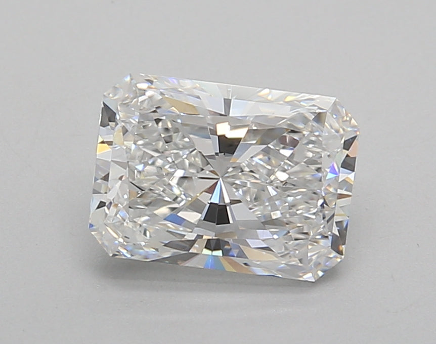 1.51 Carat Radiant Shaped, Excellent Cut, D Color, VVS2 Clarity, IGI Certified Lab Grown Diamond