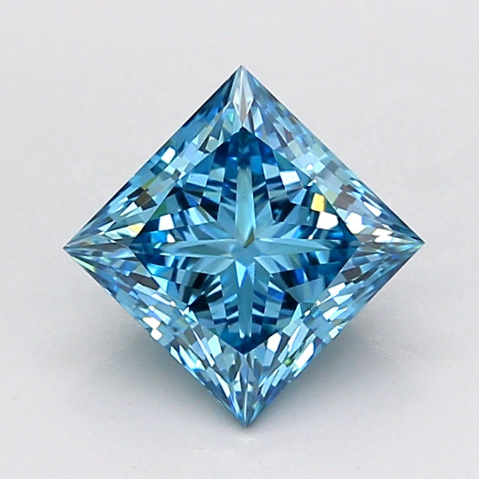 1.35 Carat Princess Shaped, Ideal Cut, VVS2 Clarity, IGI Certified Lab Grown Diamond