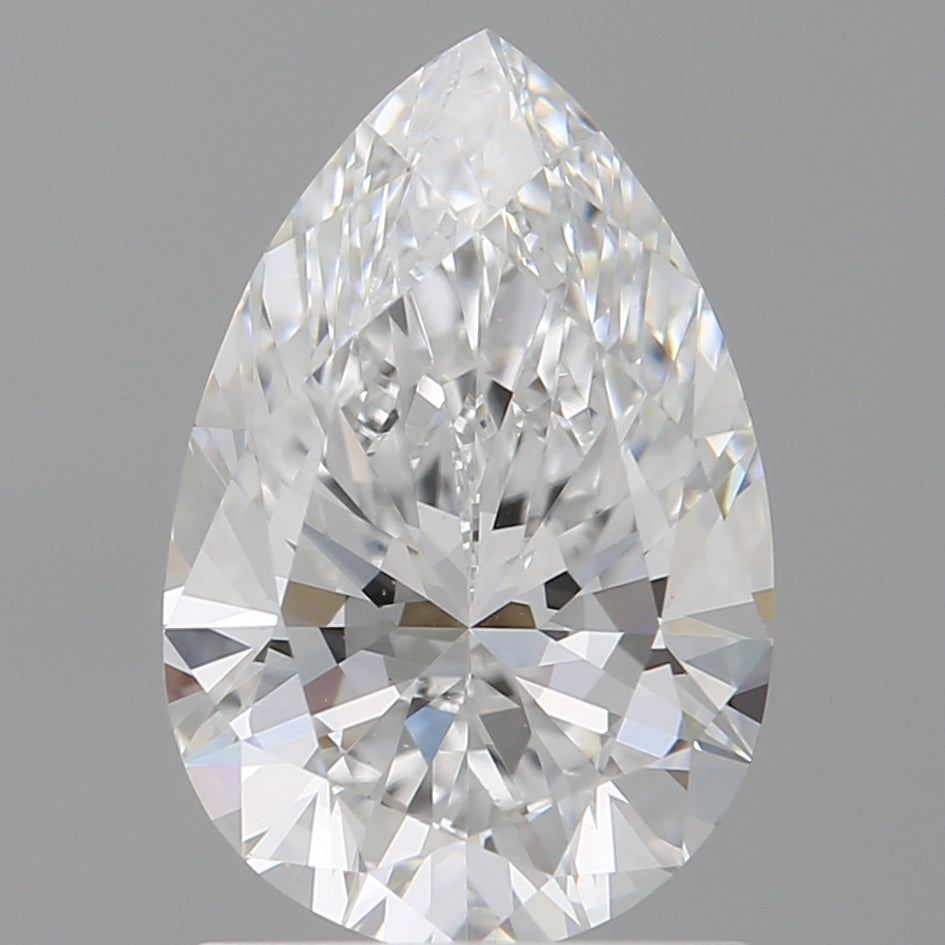 1.60 Carat Pear Shaped, Ideal Cut, D Color, VVS2 Clarity, IGI Certified Lab Grown Diamond
