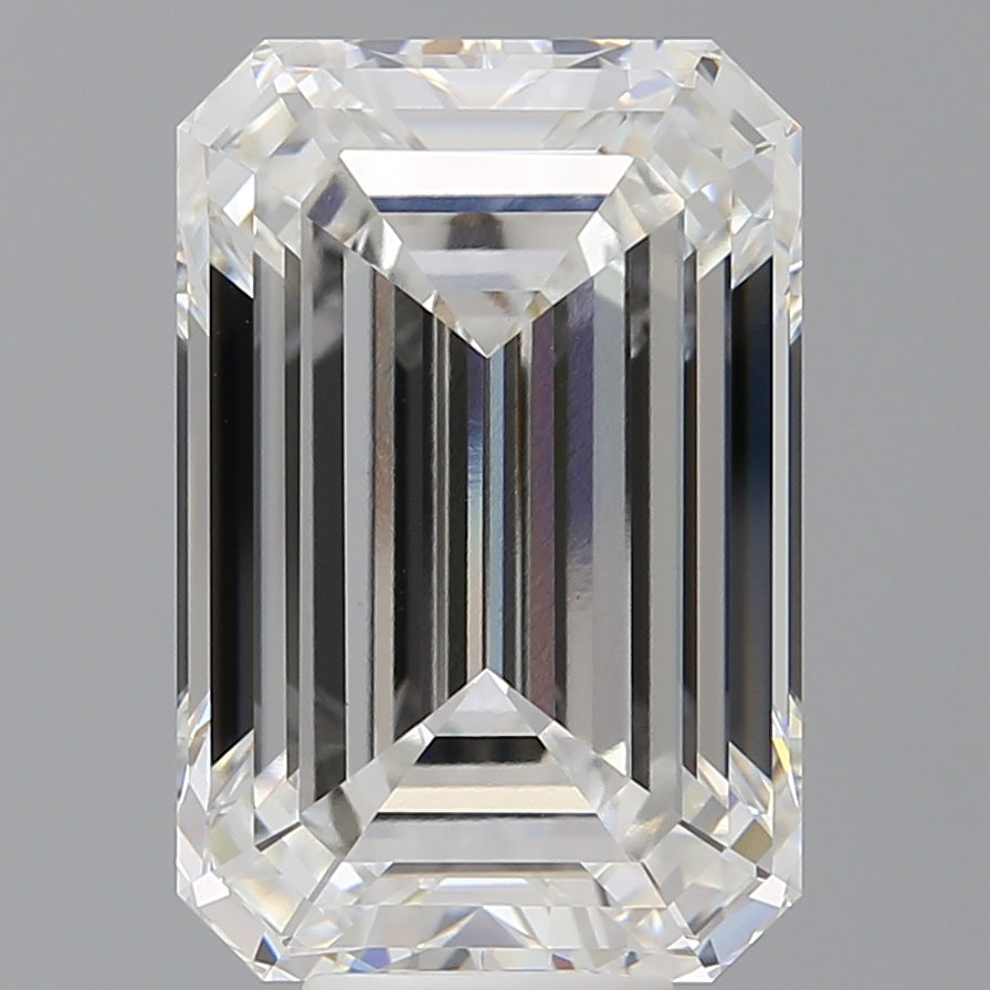 10.09 Carat Emerald Shaped, Ideal Cut, F Color, VVS2 Clarity, IGI Certified Lab Grown Diamond