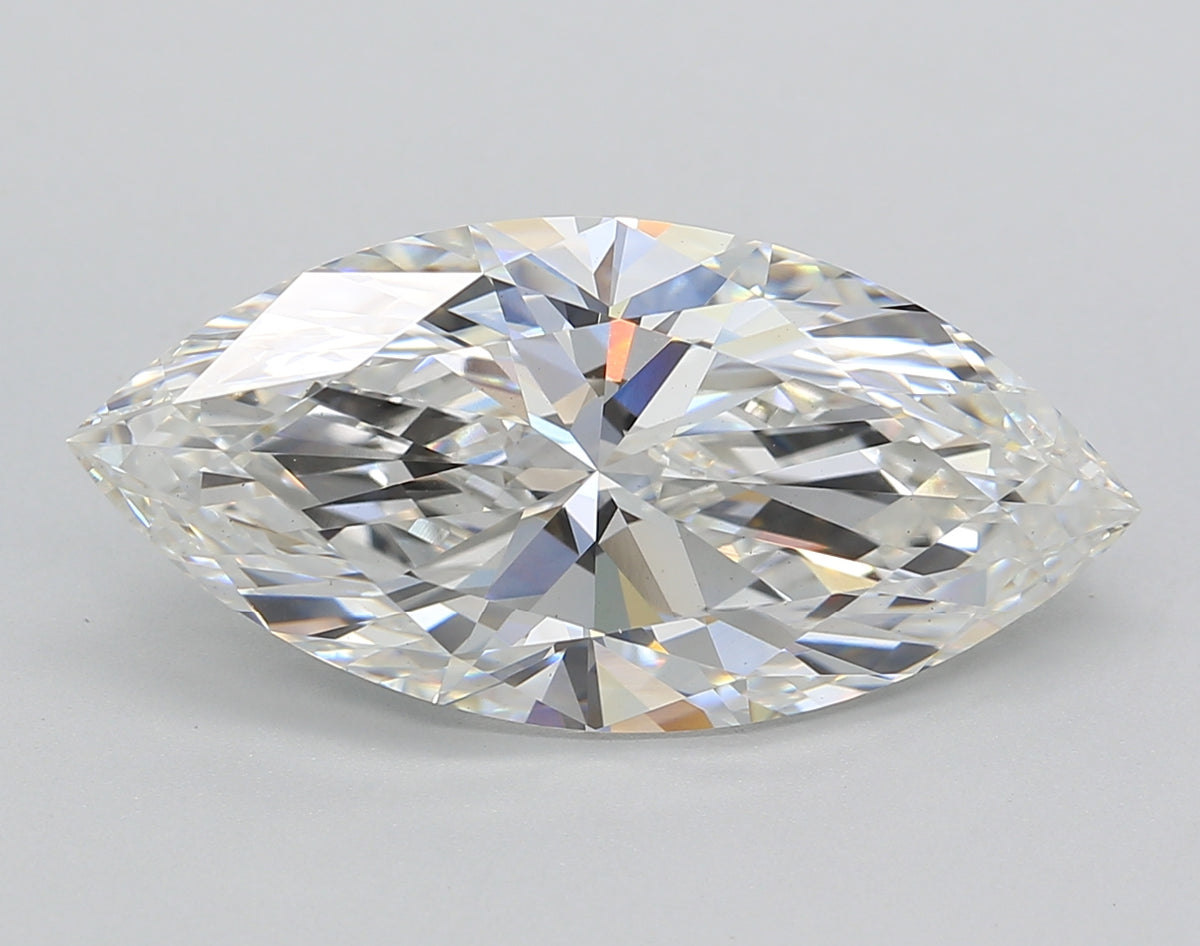 6.26 Carat Marquise Shaped, Ideal Cut, F Color, VS1 Clarity, IGI Certified Lab Grown Diamond