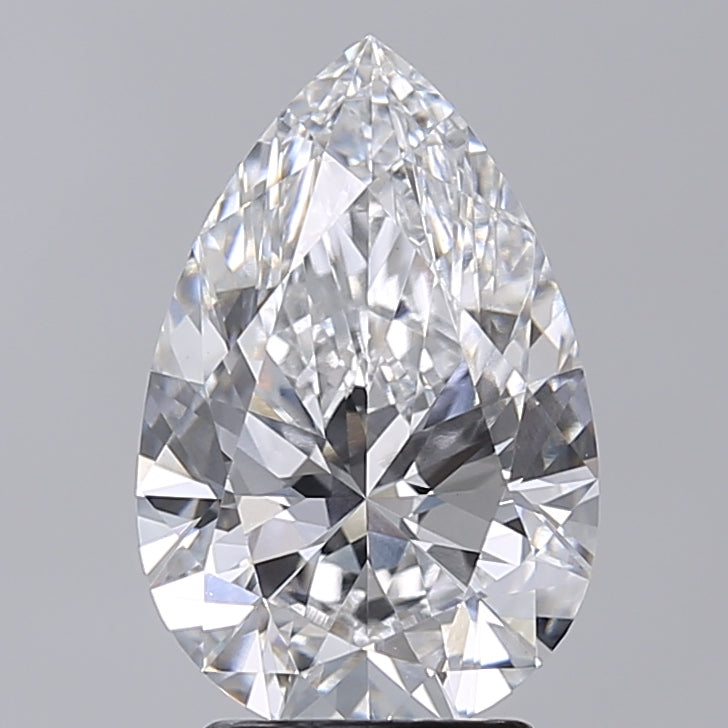 3.02 Carat Pear Shaped, Excellent Cut, D Color, VVS2 Clarity, IGI Certified Lab Grown Diamond