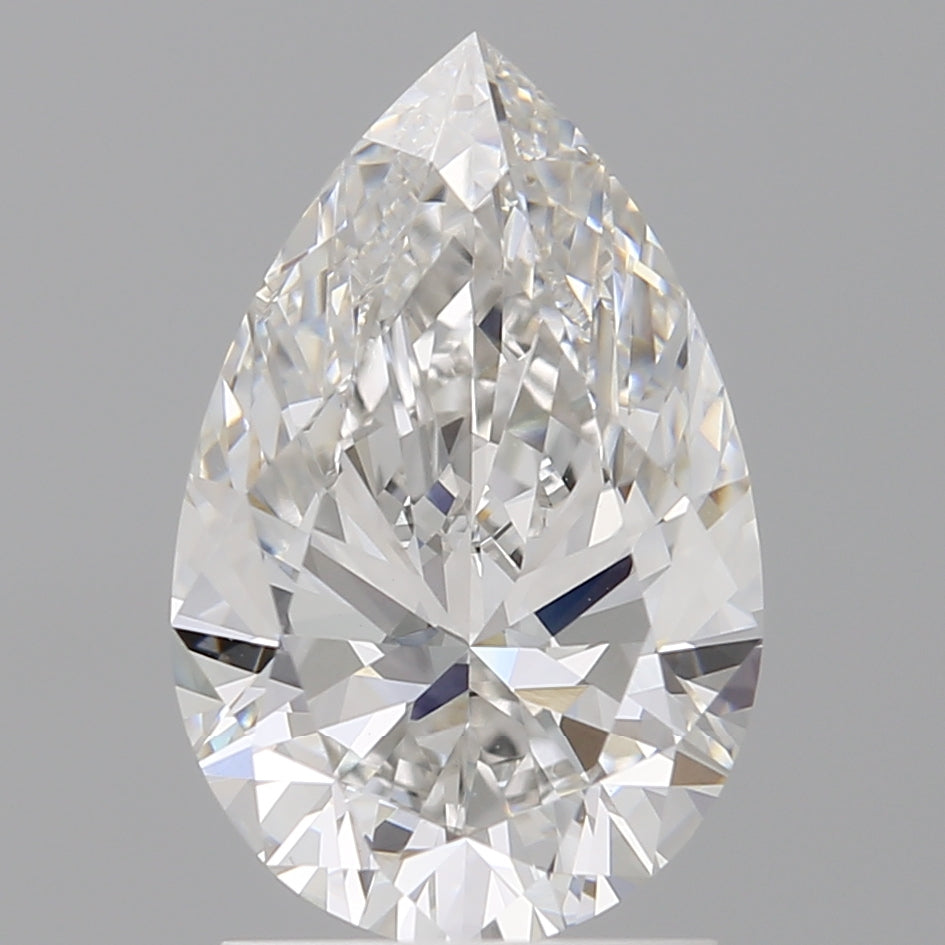 2.03 Carat Pear Shaped, Ideal Cut, F Color, VVS2 Clarity, IGI Certified Lab Grown Diamond