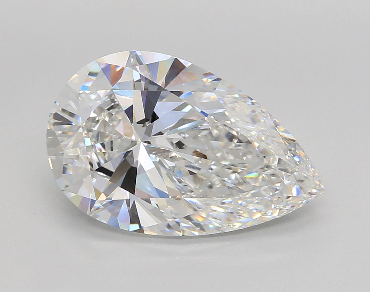 6.03 Carat Pear Shaped, Ideal Cut, E Color, VVS2 Clarity, IGI Certified Lab Grown Diamond