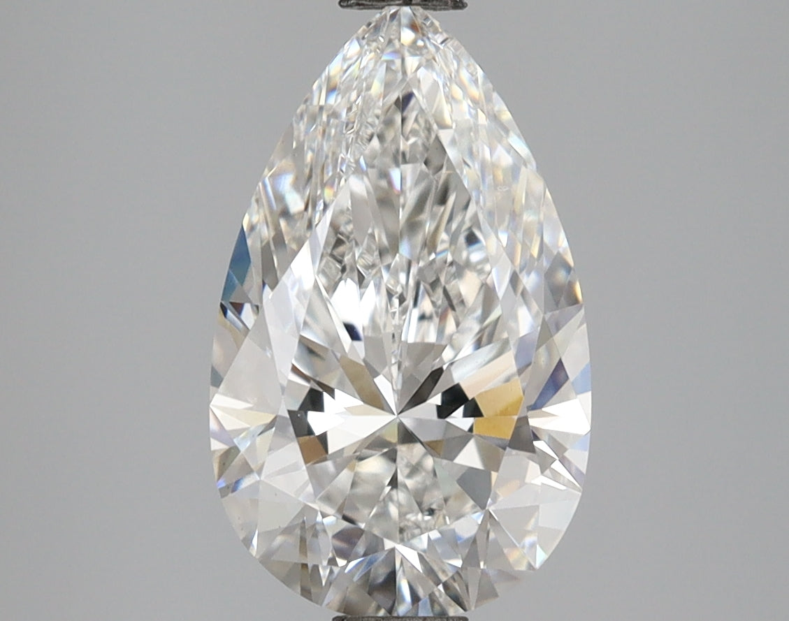 2.60 Carat Pear Shaped, Ideal Cut, E Color, VVS2 Clarity, IGI Certified Lab Grown Diamond