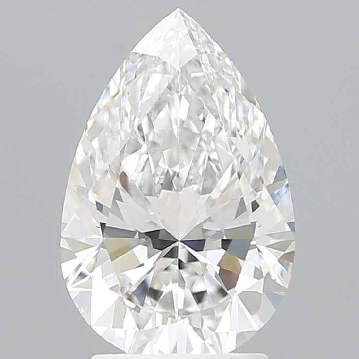 2.59 Carat Pear Shaped, Ideal Cut, E Color, VS1 Clarity, IGI Certified Lab Grown Diamond