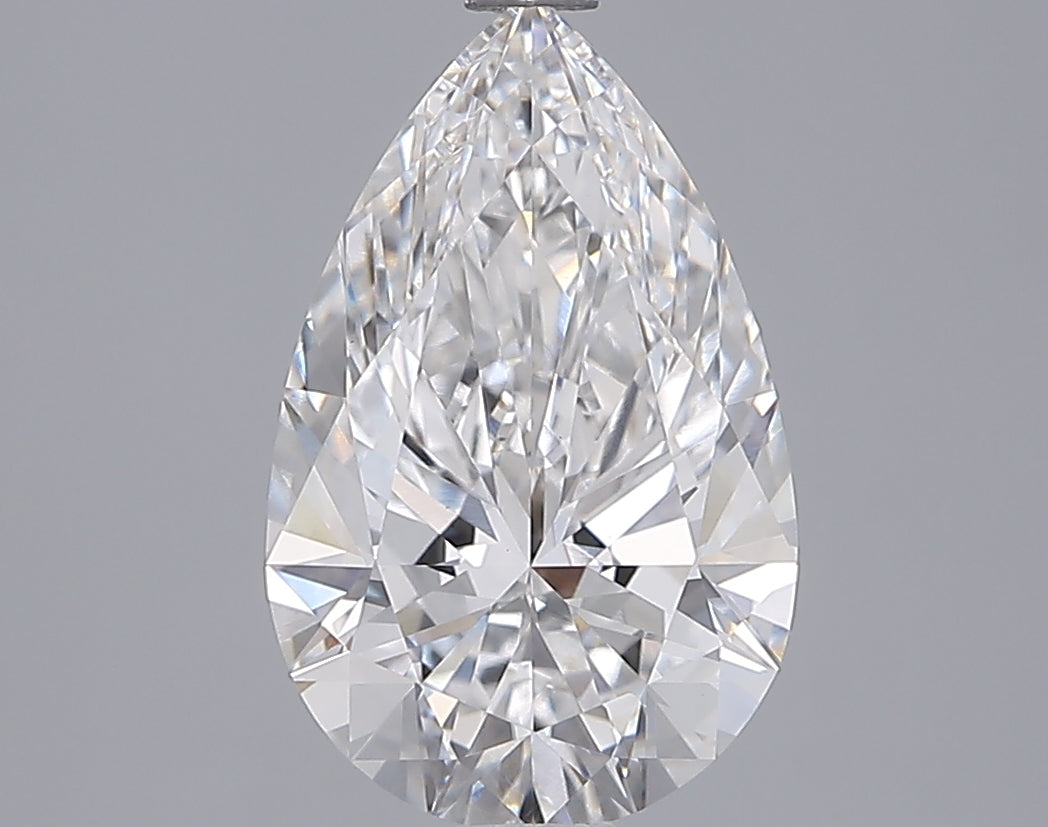 2.55 Carat Pear Shaped, Ideal Cut, E Color, VS1 Clarity, IGI Certified Lab Grown Diamond