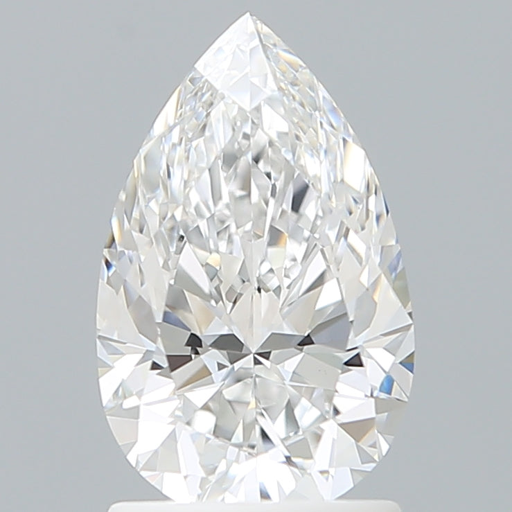 1.59 Carat Pear Shaped, Ideal Cut, D Color, VVS2 Clarity, IGI Certified Lab Grown Diamond