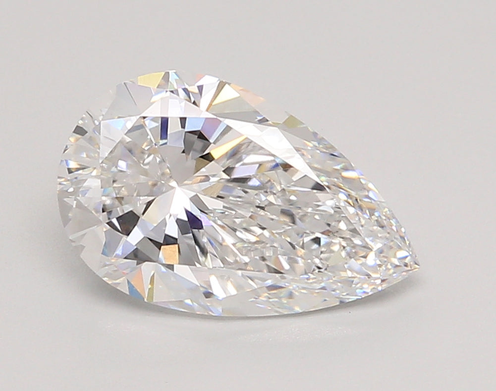 3.00 Carat Pear Shaped, Very Good Cut, E Color, VVS2 Clarity, IGI Certified Lab Grown Diamond