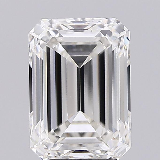 4.05 Carat Emerald Shaped, Ideal Cut, F Color, VVS2 Clarity, IGI Certified Lab Grown Diamond