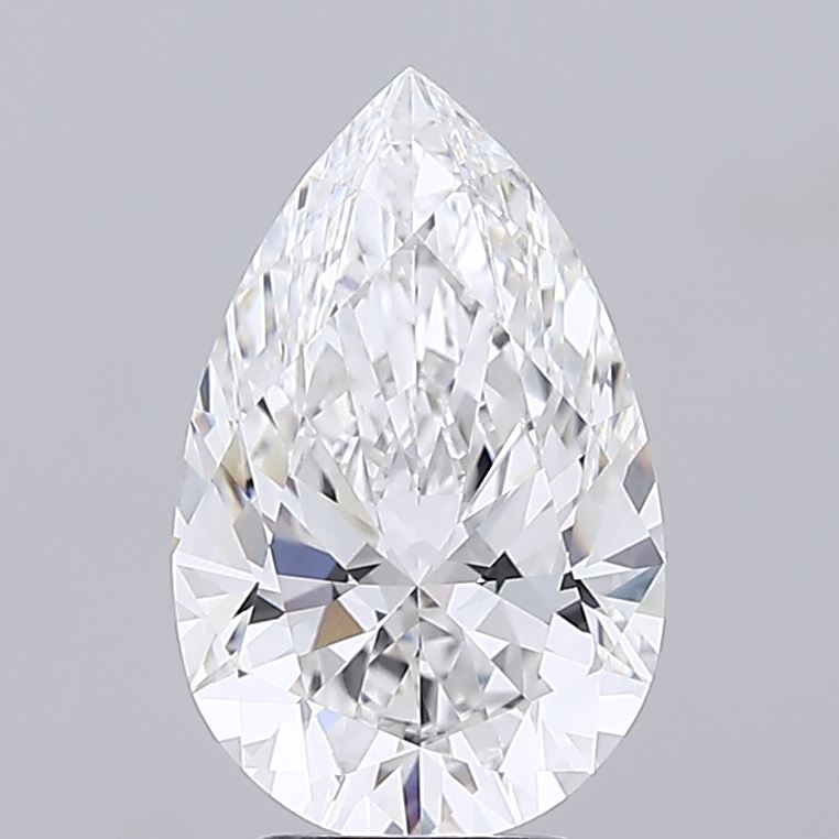 4.00 Carat Pear Shaped, Ideal Cut, E Color, VVS2 Clarity, IGI Certified Lab Grown Diamond