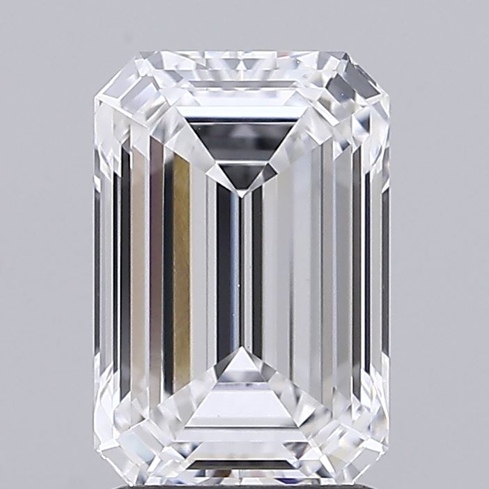 2.09 Carat Emerald Shaped, Ideal Cut, D Color, VVS2 Clarity, IGI Certified Lab Grown Diamond
