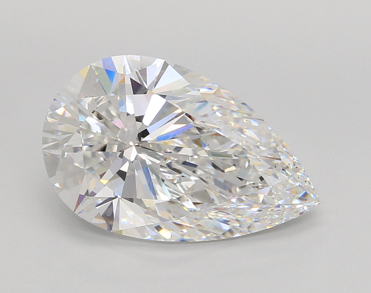 6.04 Carat Pear Shaped, Ideal Cut, E Color, VS1 Clarity, IGI Certified Lab Grown Diamond