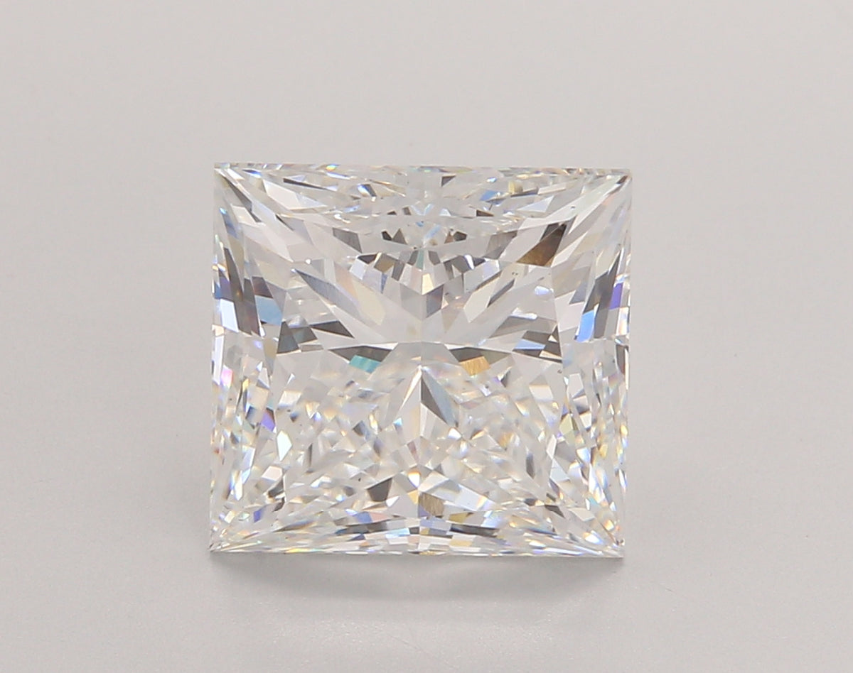 4.96 Carat Princess Shaped, Ideal Cut, F Color, VS1 Clarity, IGI Certified Lab Grown Diamond