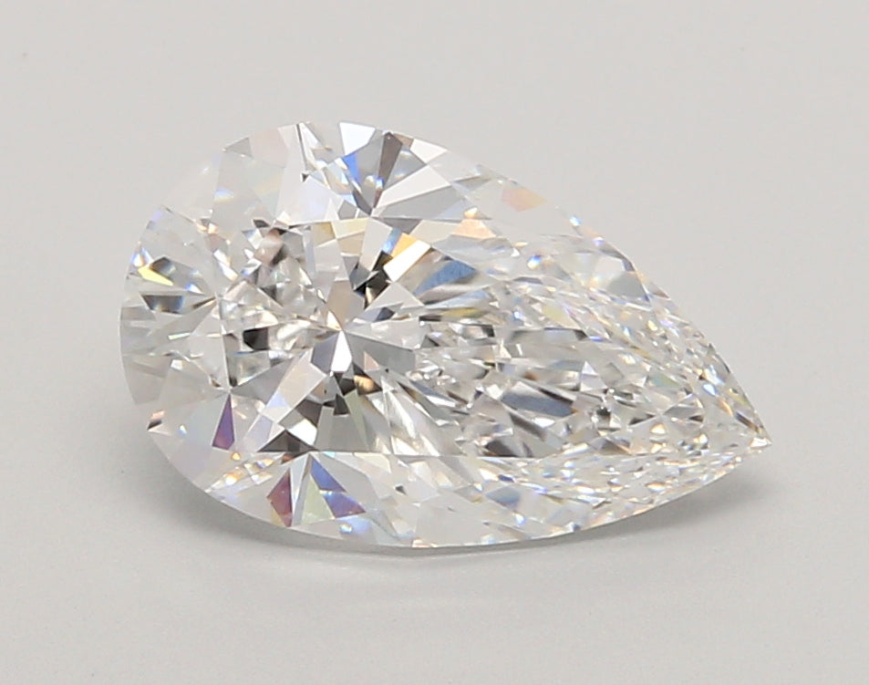 2.56 Carat Pear Shaped, Ideal Cut, D Color, VVS2 Clarity, IGI Certified Lab Grown Diamond