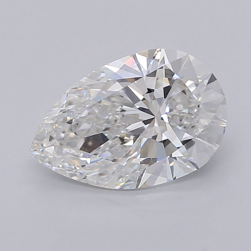 2.90 Carat Pear Shaped, Ideal Cut, E Color, VVS2 Clarity, IGI Certified Lab Grown Diamond