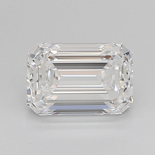 1.52 Carat Emerald Shaped, Ideal Cut, D Color, VVS2 Clarity, IGI Certified Lab Grown Diamond
