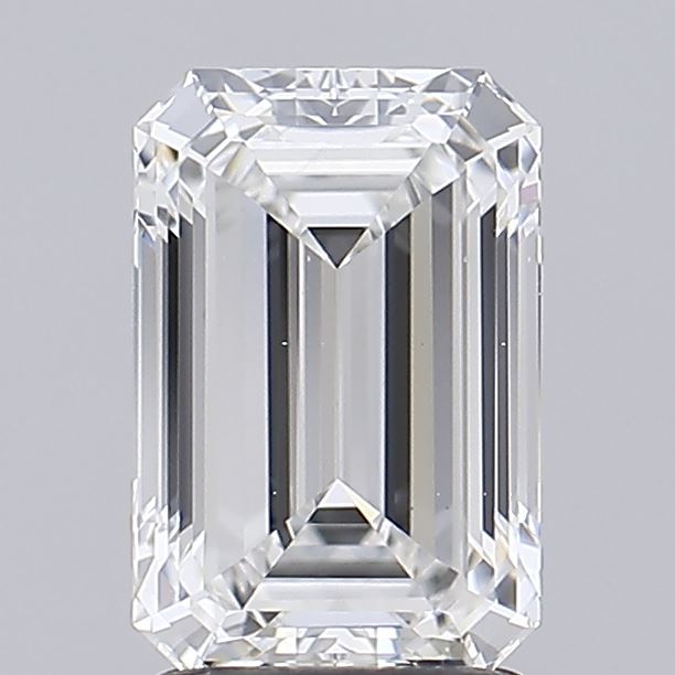 2.00 Carat Emerald Shaped, Ideal Cut, E Color, VS1 Clarity, IGI Certified Lab Grown Diamond