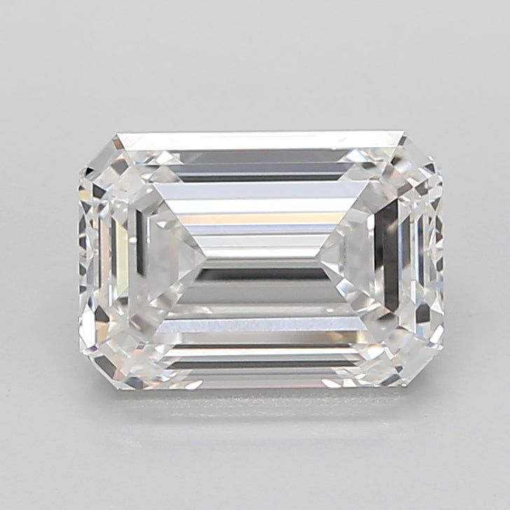 5.06 Carat Emerald Shaped, Ideal Cut, D Color, VVS2 Clarity, IGI Certified Lab Grown Diamond