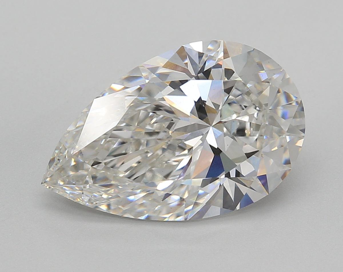 5.02 Carat Pear Shaped, Excellent Cut, F Color, VS1 Clarity, IGI Certified Lab Grown Diamond