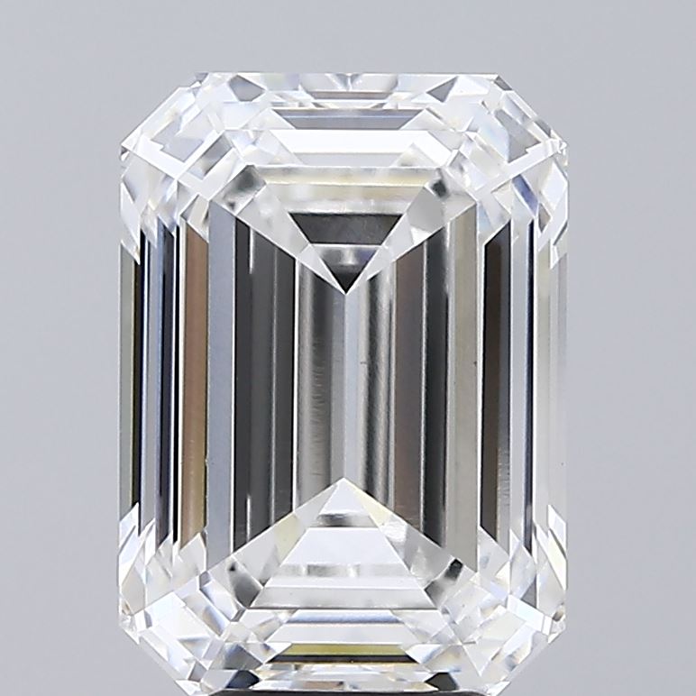 6.05 Carat Emerald Shaped, Ideal Cut, E Color, VVS2 Clarity, IGI Certified Lab Grown Diamond