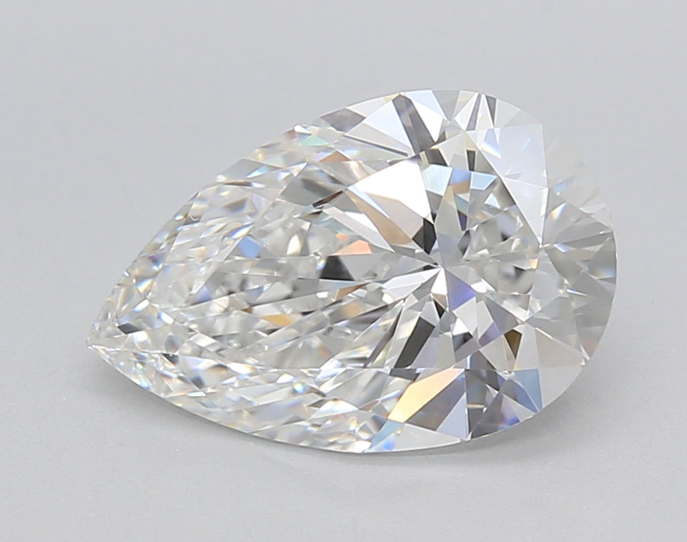 2.49 Carat Pear Shaped, Ideal Cut, D Color, VVS2 Clarity, IGI Certified Lab Grown Diamond