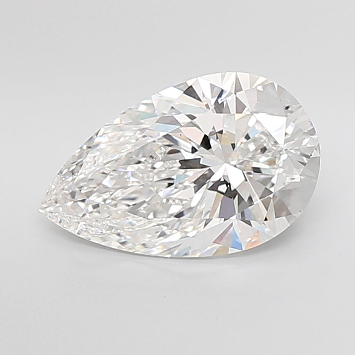 5.01 Carat Pear Shaped, Ideal Cut, E Color, VVS2 Clarity, IGI Certified Lab Grown Diamond