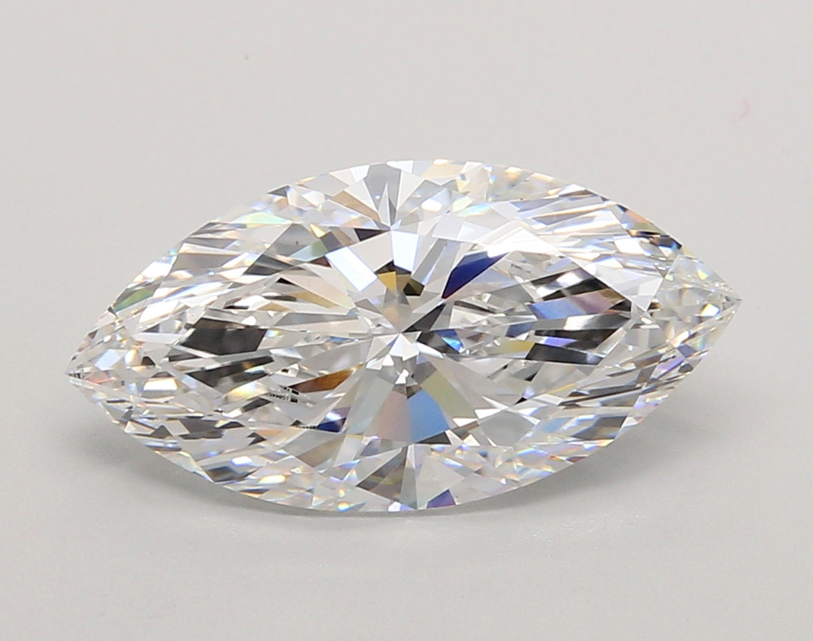 4.04 Carat Marquise Shaped, Ideal Cut, D Color, VS1 Clarity, IGI Certified Lab Grown Diamond