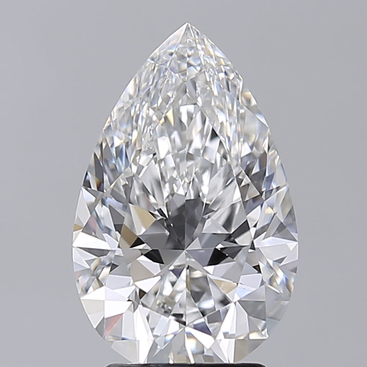 3.02 Carat Pear Shaped, Excellent Cut, E Color, VVS2 Clarity, IGI Certified Lab Grown Diamond