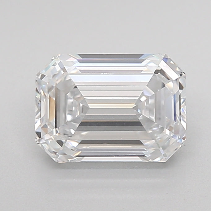 1.86 Carat Emerald Shaped, Ideal Cut, D Color, VVS2 Clarity, IGI Certified Lab Grown Diamond