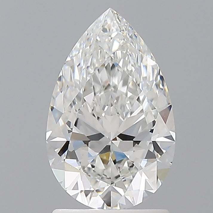 1.60 Carat Pear Shaped, Ideal Cut, E Color, VVS2 Clarity, IGI Certified Lab Grown Diamond