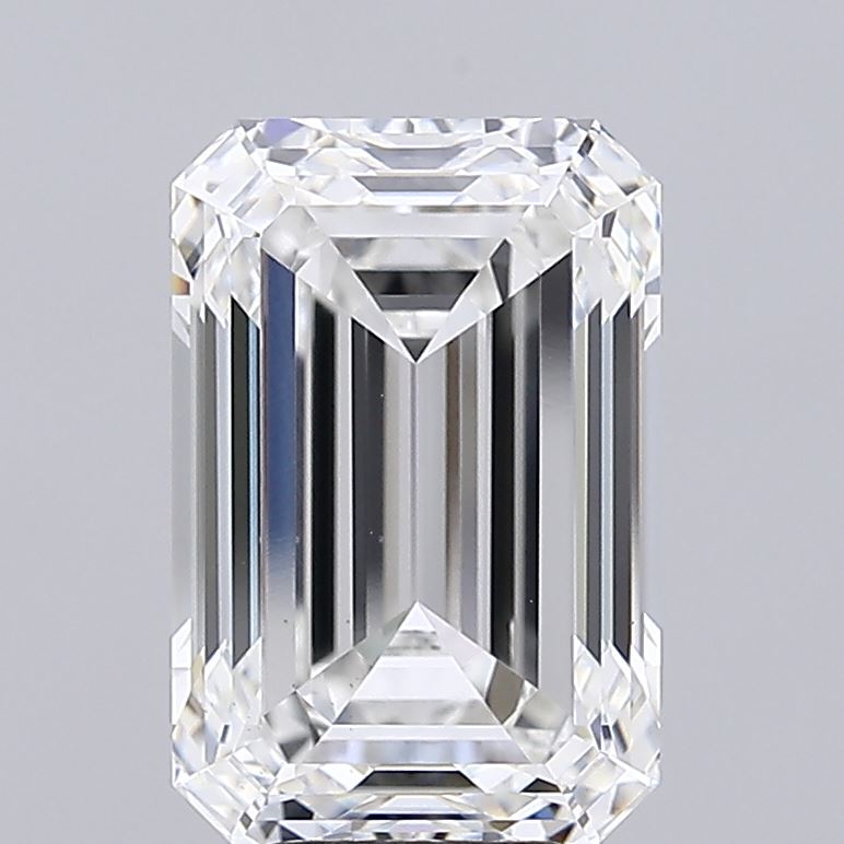6.23 Carat Emerald Shaped, Ideal Cut, F Color, VS1 Clarity, IGI Certified Lab Grown Diamond