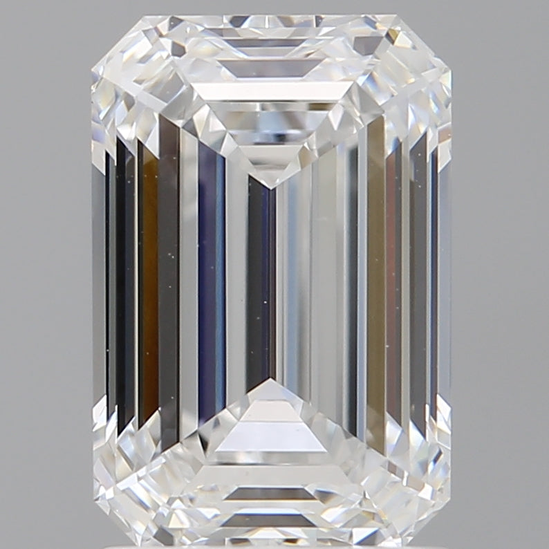 2.06 Carat Emerald Shaped, Ideal Cut, D Color, VVS2 Clarity, IGI Certified Lab Grown Diamond