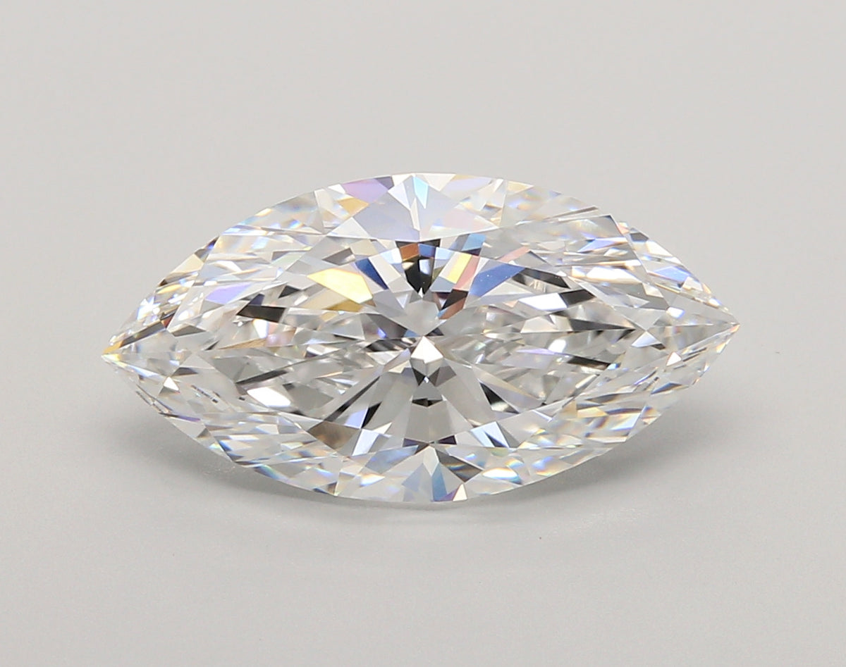 5.04 Carat Marquise Shaped, Ideal Cut, E Color, VVS2 Clarity, IGI Certified Lab Grown Diamond